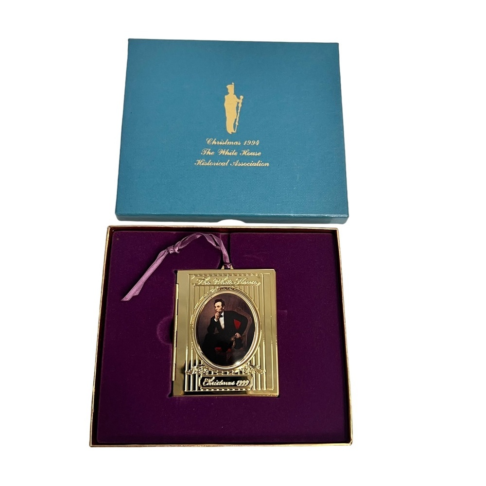 1999 WHITE HOUSE HISTORICAL ORNAMENT, LINCOLN Vintage New In Box